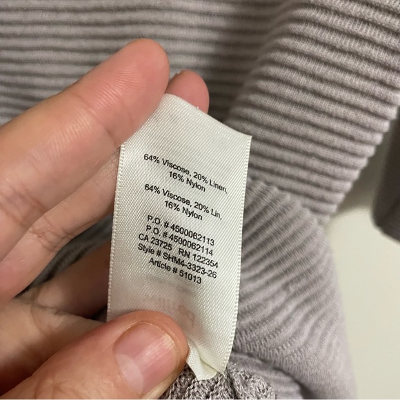 Aritzia wilfred women’s scoop neck 2/3 sleeves linen knit sweater size small - Picture 3 of 8